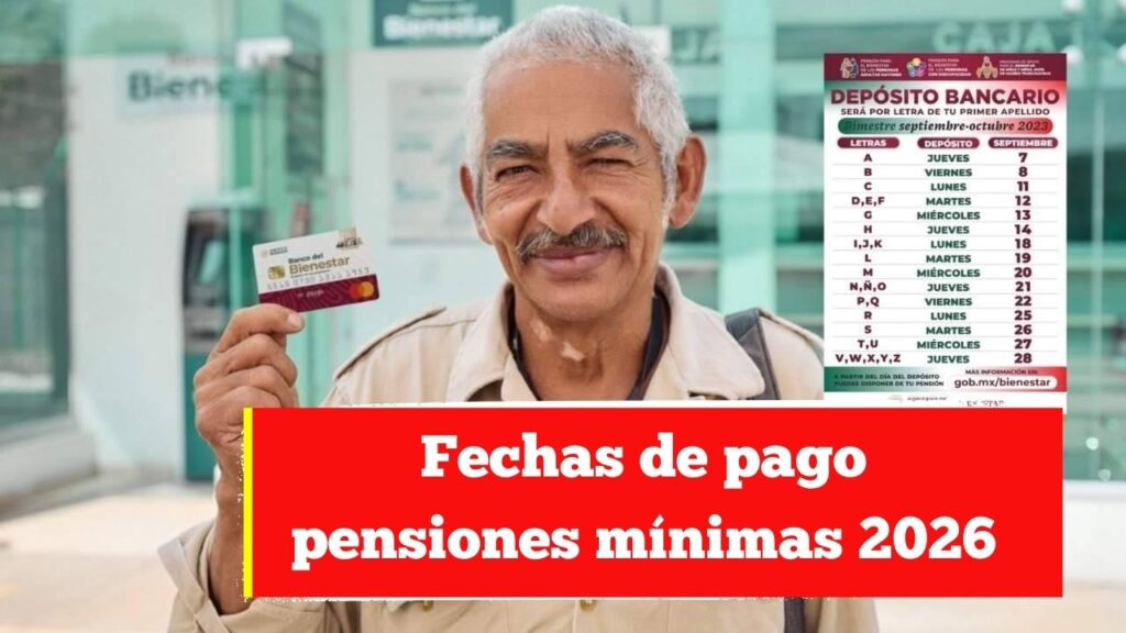 Fechas de pago pensiones mínimas 2026: consulta el aumento confirmado